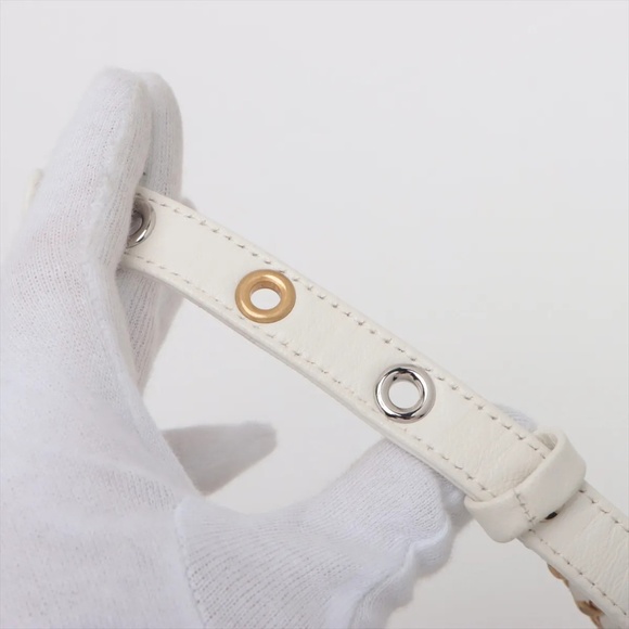 Chanel Mini Matelasse White Lambskin Belt Bag Gold x Silver Metal - Picture 3 of 11